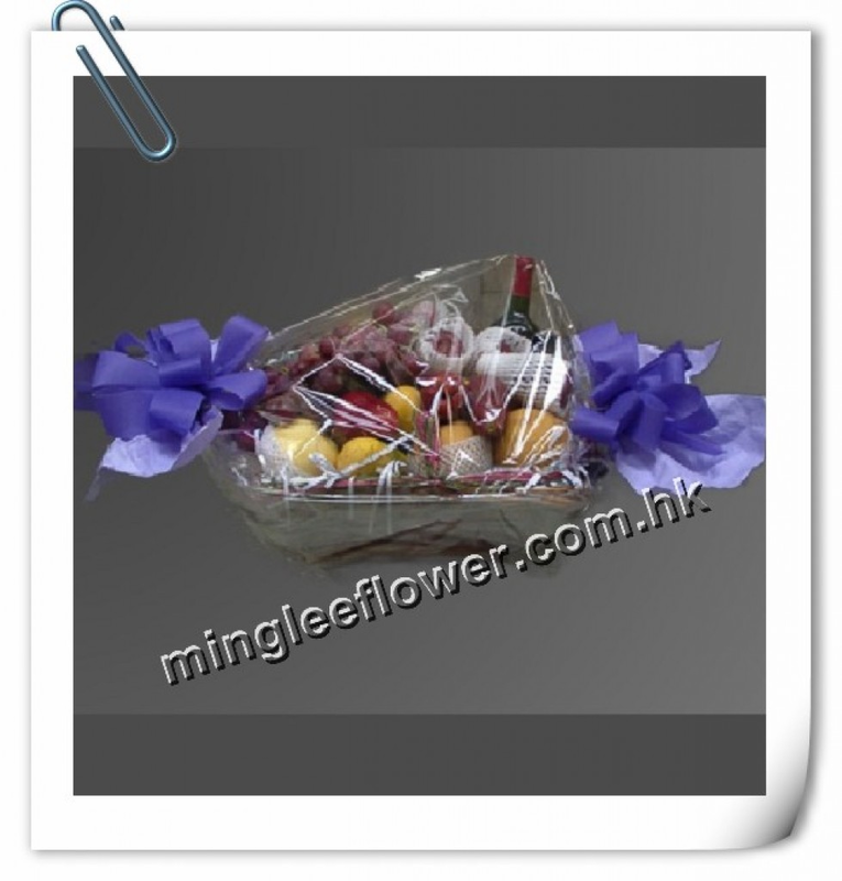 Flower and wine gift basket (403)